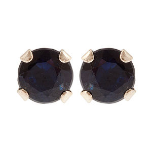 10K Gold Stud Earrings with 3mm Genuine Sapphire